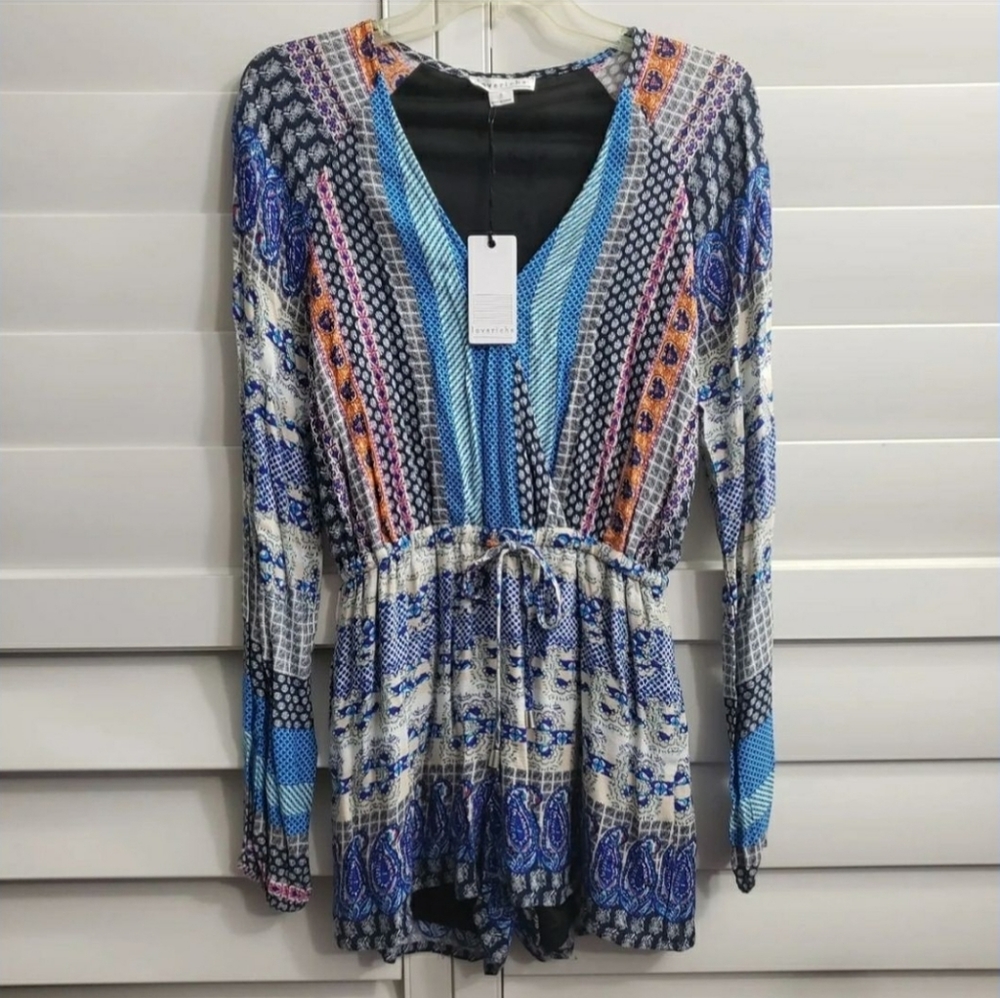 Love Riche long sleeve faux wrap boho romper jumper playsuit